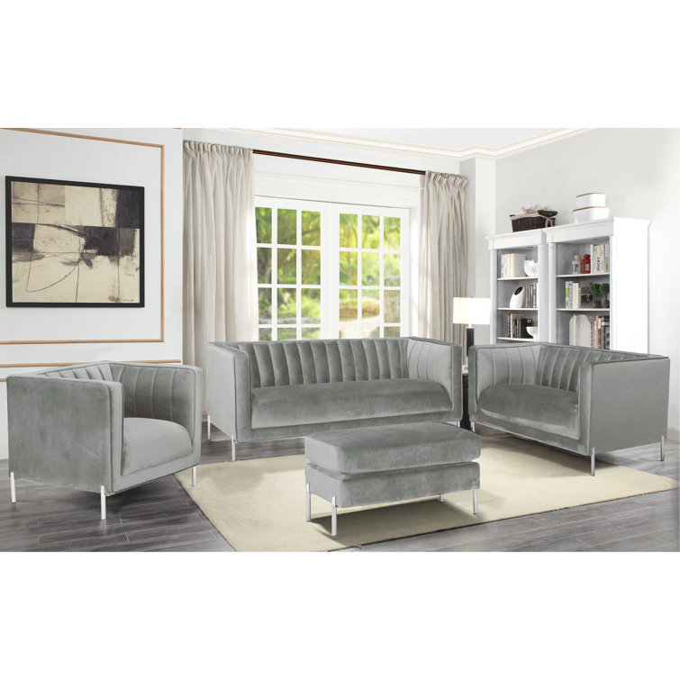 Everly Quinn 4 Piece Living Room Set Wayfair Canada